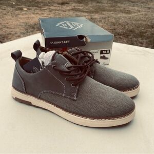 St. John's Bay Men's Sz 10 Jacob Canvas Casual Shoes Gray Preppy Modern